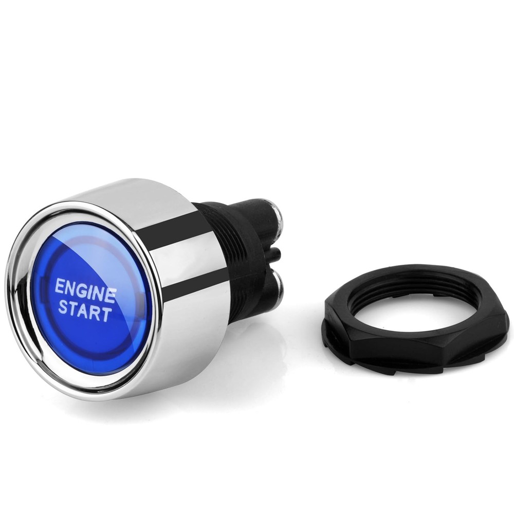 Start Switch 12v DC 50A Blue Car Start Engine Button Stater，Jtron Push Button...
