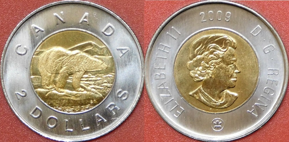 Brilliant Uncirculated 2009 Canada 2 Dollars From Mint's Roll