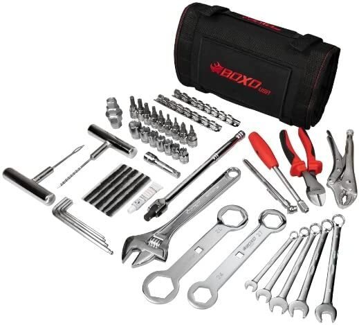 Boxo USA Adventure Motorcycle Tool Kit - 40-Piece Compact Tool Roll