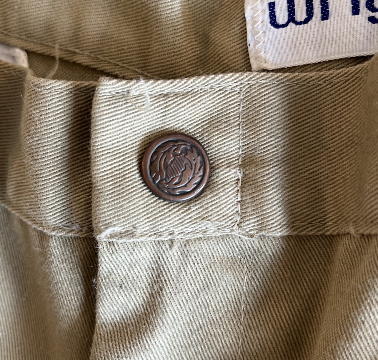 Vintage 70s Mens Bell Bottom Flare Pants Tan Cotton Waist 30 Inseam 31 Wright