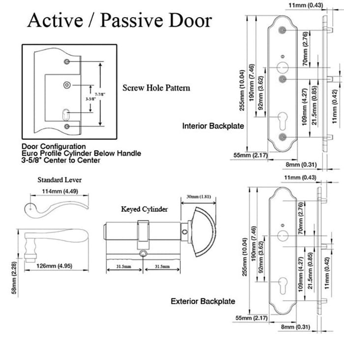 HOPPE Munchen M112PL/3965N Multi-Point Handle Set Active Keyed Rustic Umber