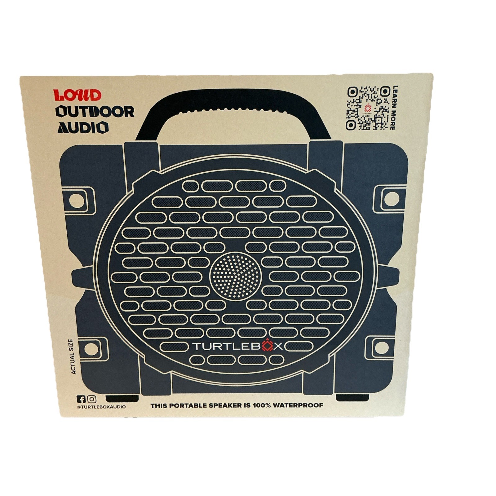 NEW - Turtlebox Grande Outdoor Speaker – Waterproof, Rugged, 126dB - Gray
