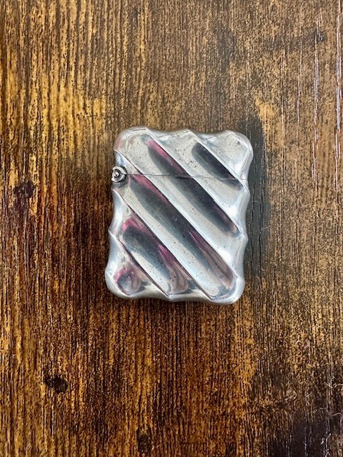 Antique Solid Silver Vesta Case Hallmarked Birmingham 1888 Match holder