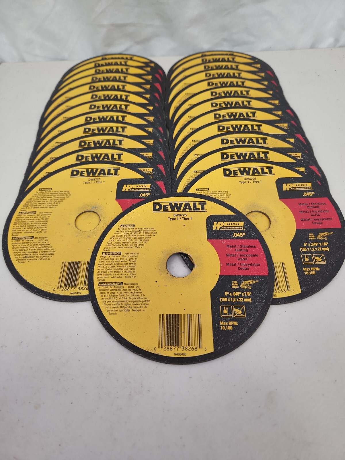 DEWALT DW 8725 6" THIN HP METAL CUTTING WHEEL 100 Pack