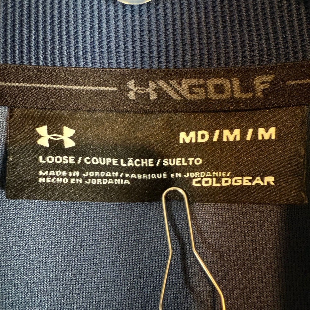 Under Armour Storm Mens Medium ColdGear Golf 1/4 Snap Pullover Blue