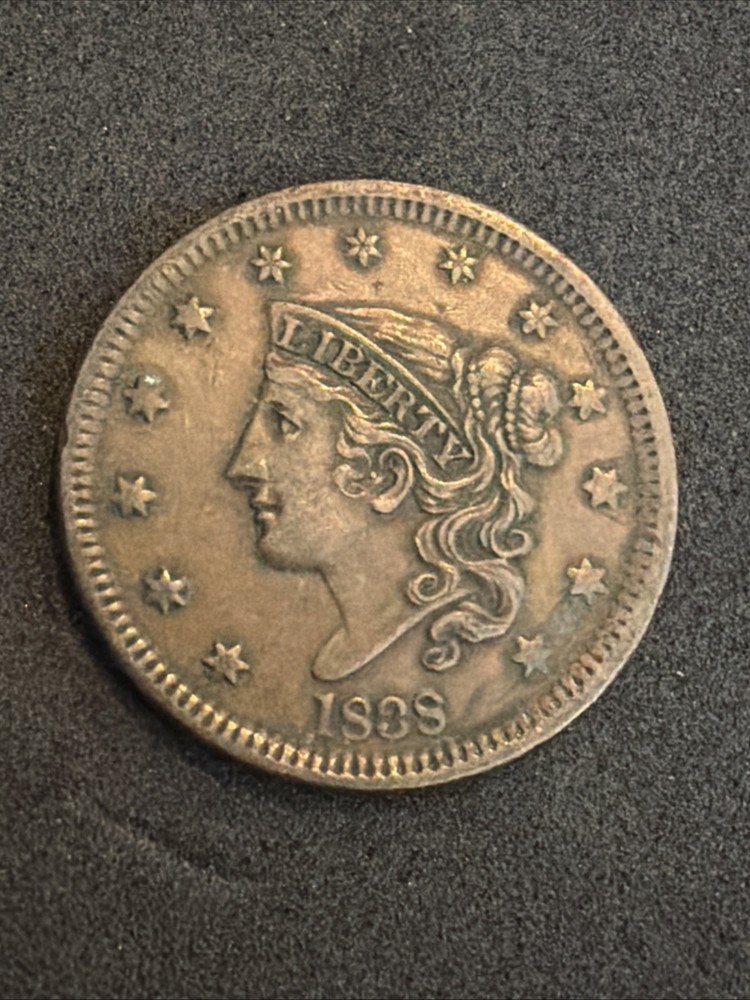 1838 coronet head large cent