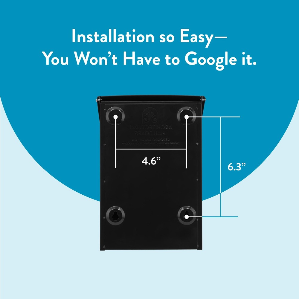 2681B Black Marina Wall Mount Mailbox Small