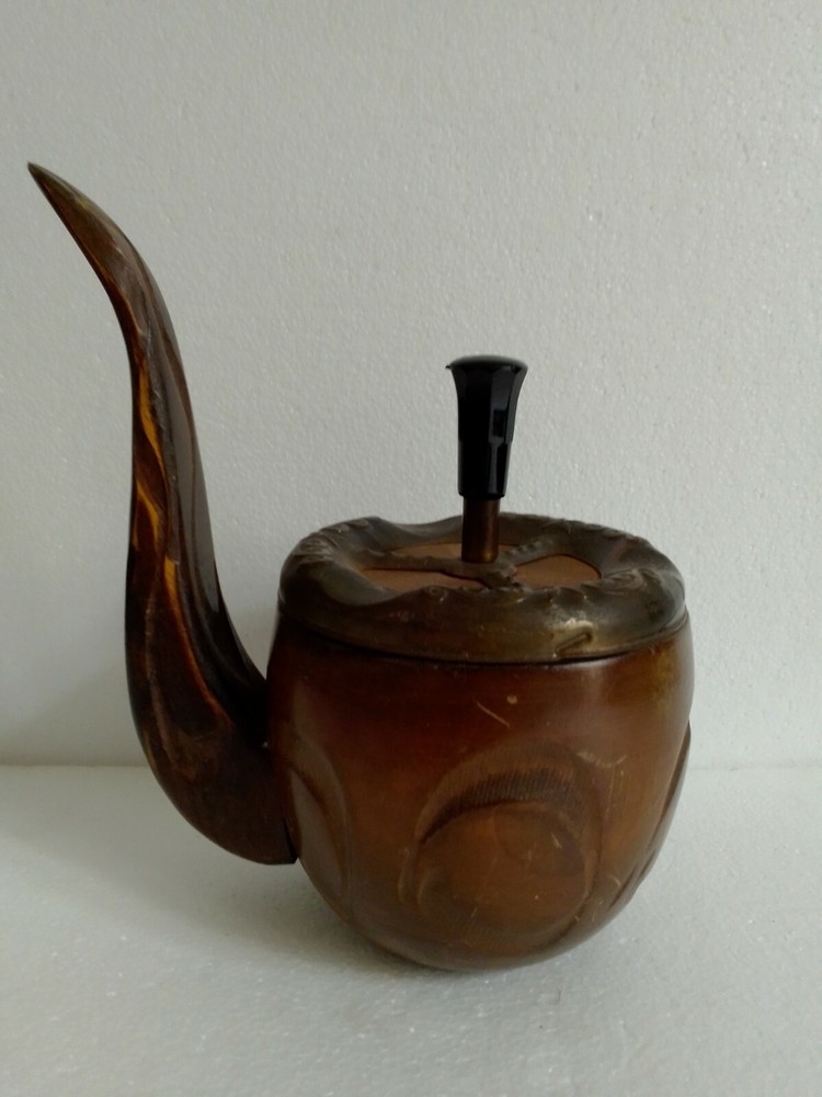 Wooden Pipe Shaped Ashtray 1960s