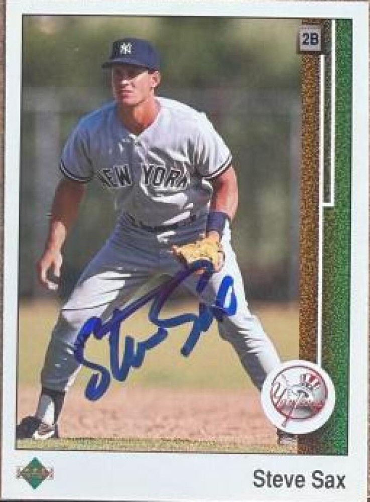 Steve Sax Autographed 1989 Upper Deck #748