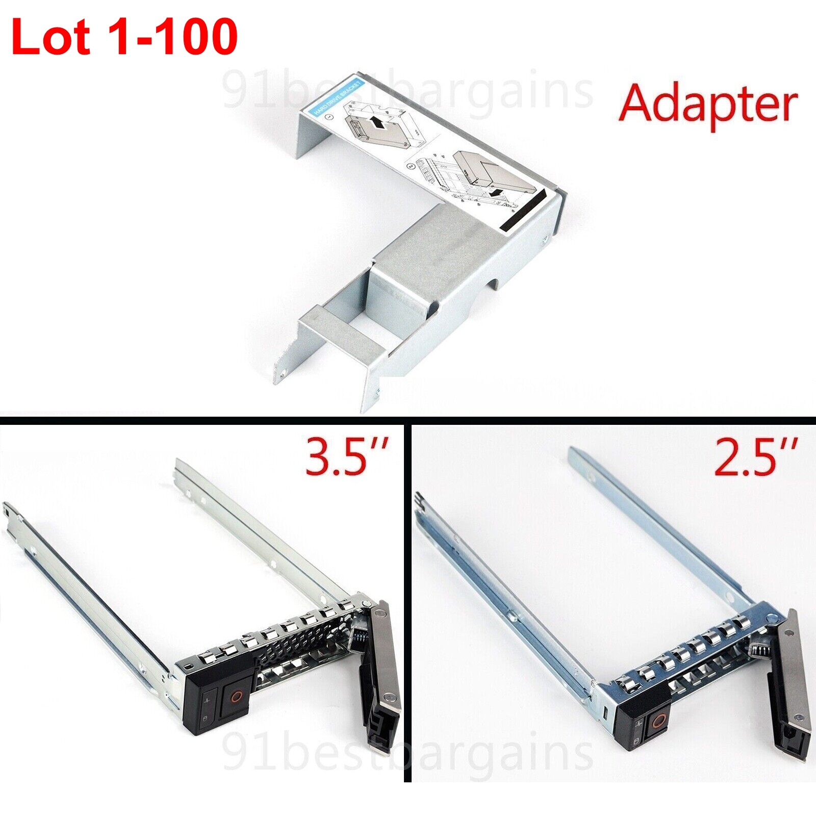 3.5" 2.5" HDD Tray Caddy Adapter Bracket For Dell R240 R340 R440 R540 R640 Lot