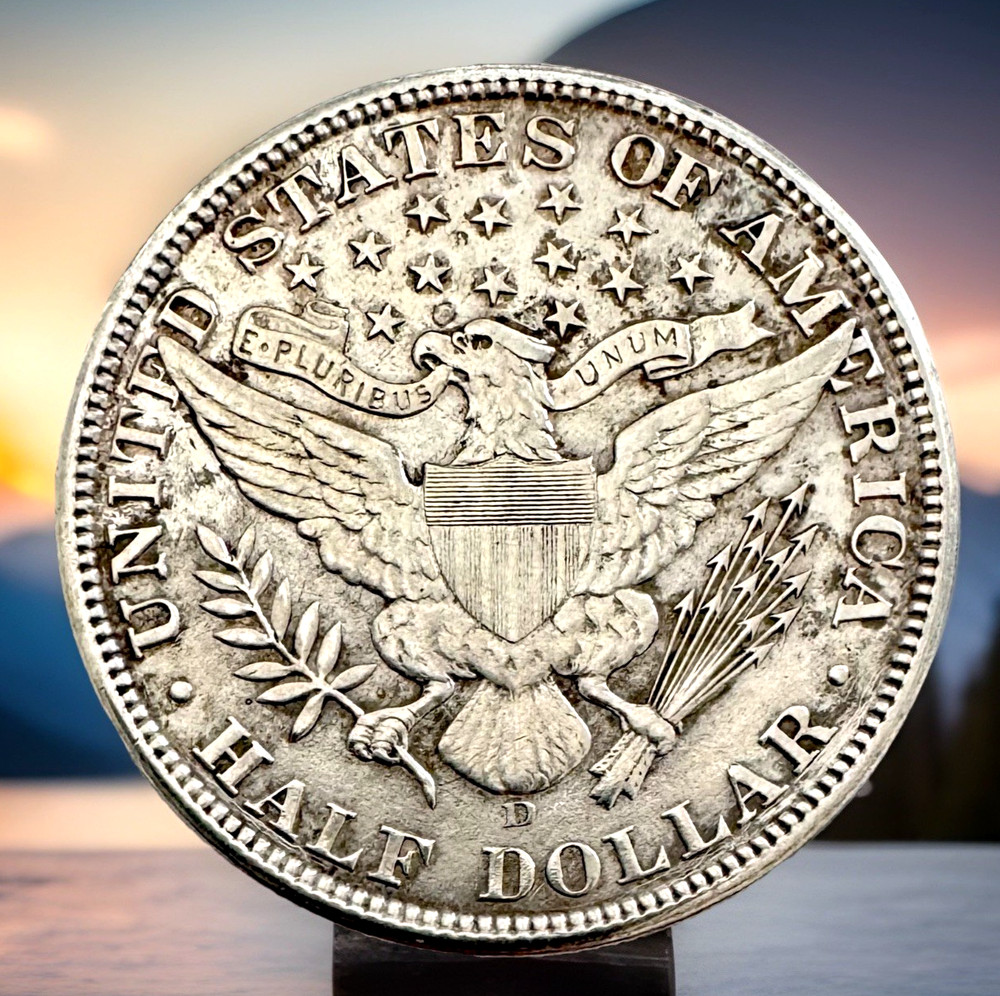 1908d 50c Barber Half Dollar AU