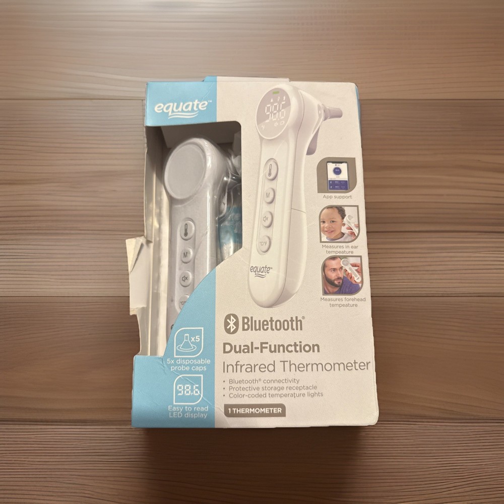 Equate Bluetooth Dual-Function Infrared Thermometer, Forehead and Ear Mode