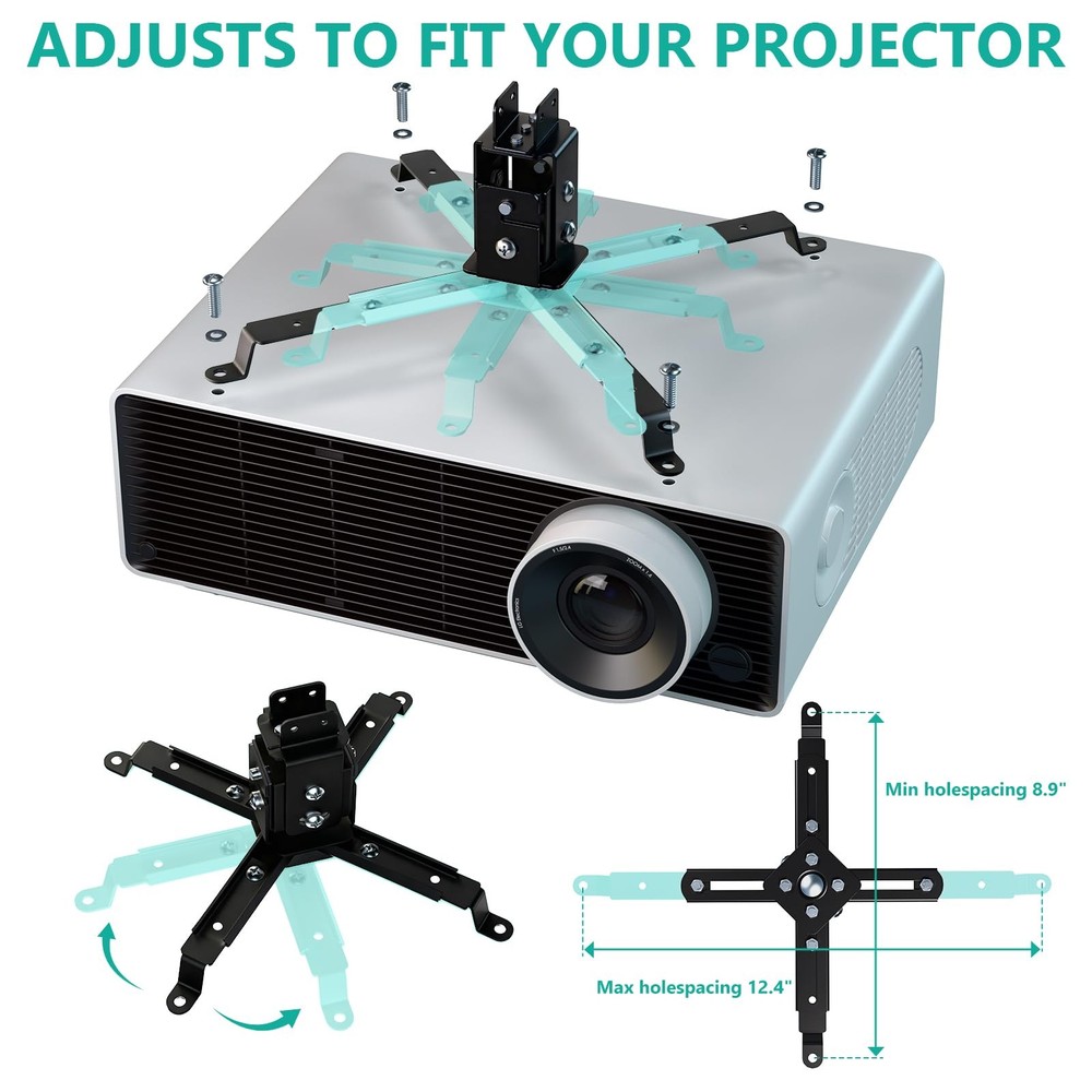 Projector Ceiling Or Wall Mount Universal Height Adjustable Holder PM-003-B
