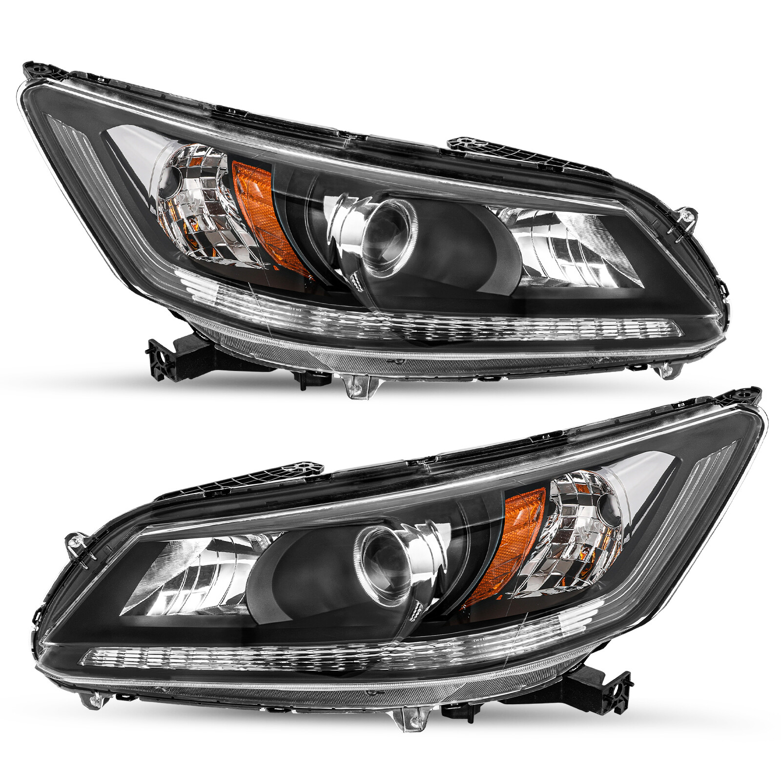 For 2013-2015 Honda Accord Sedan w/o DRL Projector Halogen Headlights Assembly