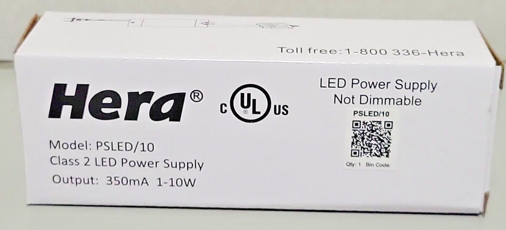 Hera Model PSLED/10 Power Supply - Not Dimmable - 2" x 5"
