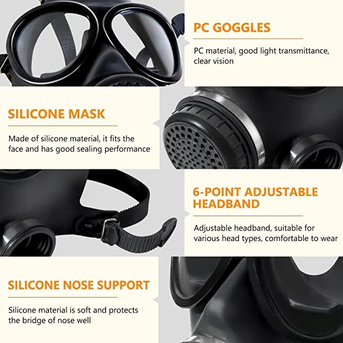 DMP Full Face Respirator Mask, Gas Mask with 40mm Carbon Filter And Bag