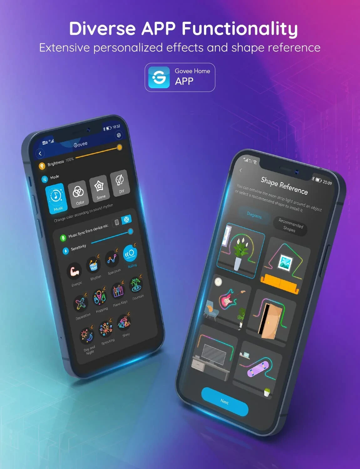 Govee - RGBIC Smart Neon Rope Light - 6.5 Ft *Open Box*