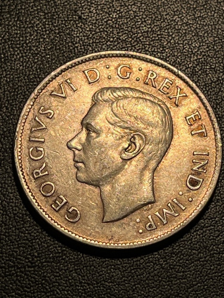 1944 Canada Half Dollar Silver Coin Nice AU+