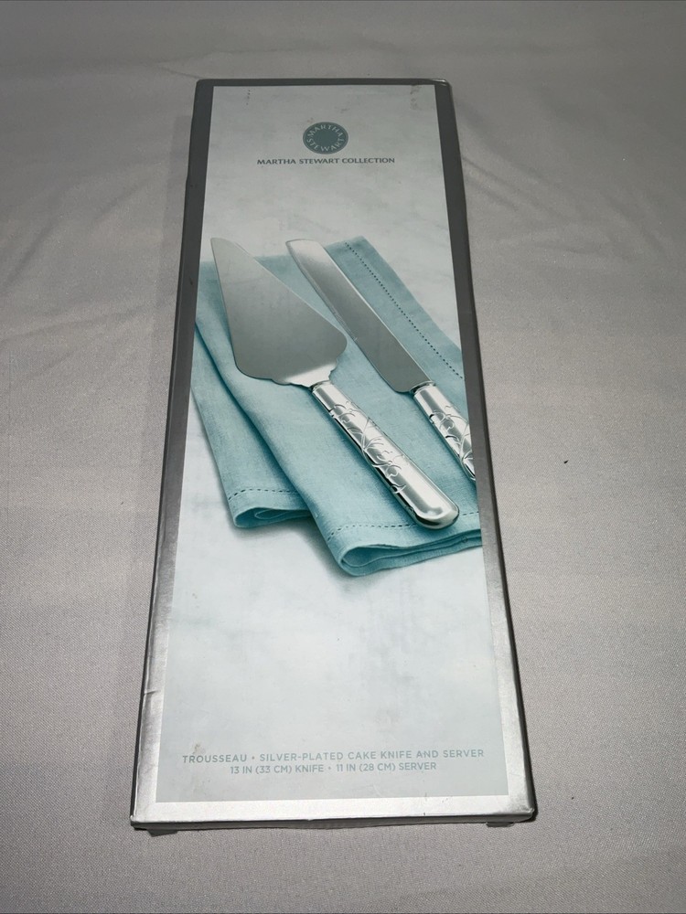 Martha Stewart Collection Silver Plated 2 Piece Cake Server Set