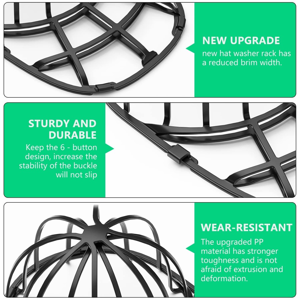 4 Pack Hat Washer for Baseball Cap Washer Cage for Washing Machine