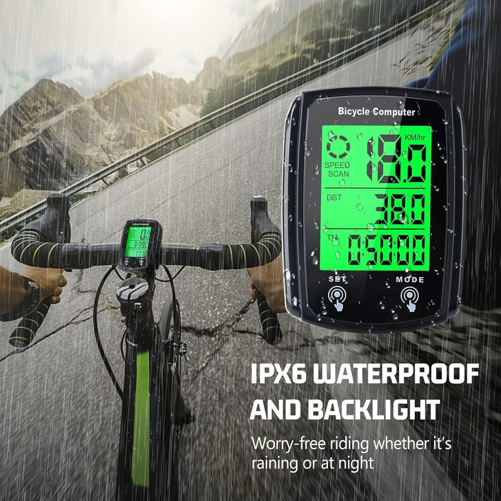 Waterproof Wired LCD Digital Cycle Bike Computer Bicycle Speedometer Odometer US