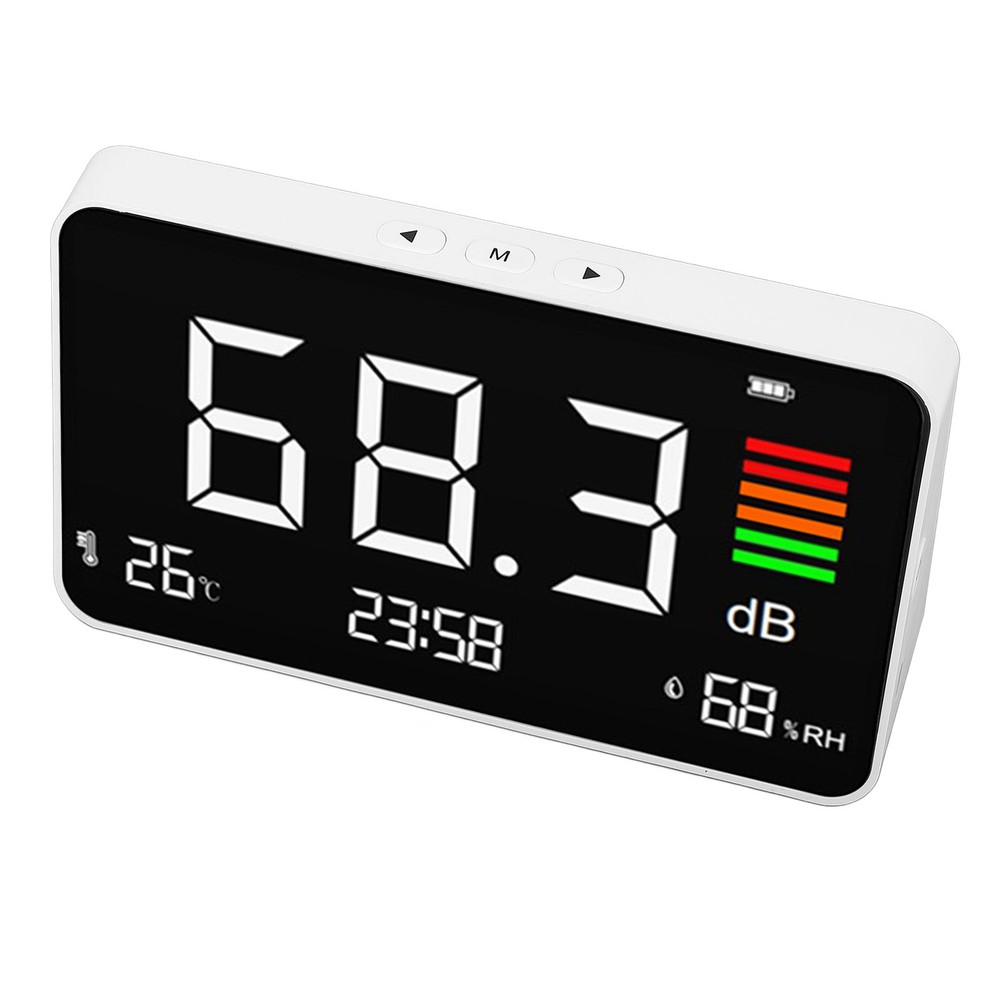 Digital Decibel Meter Sound Level Meter 30-130dBA With Temp Humidity Detection