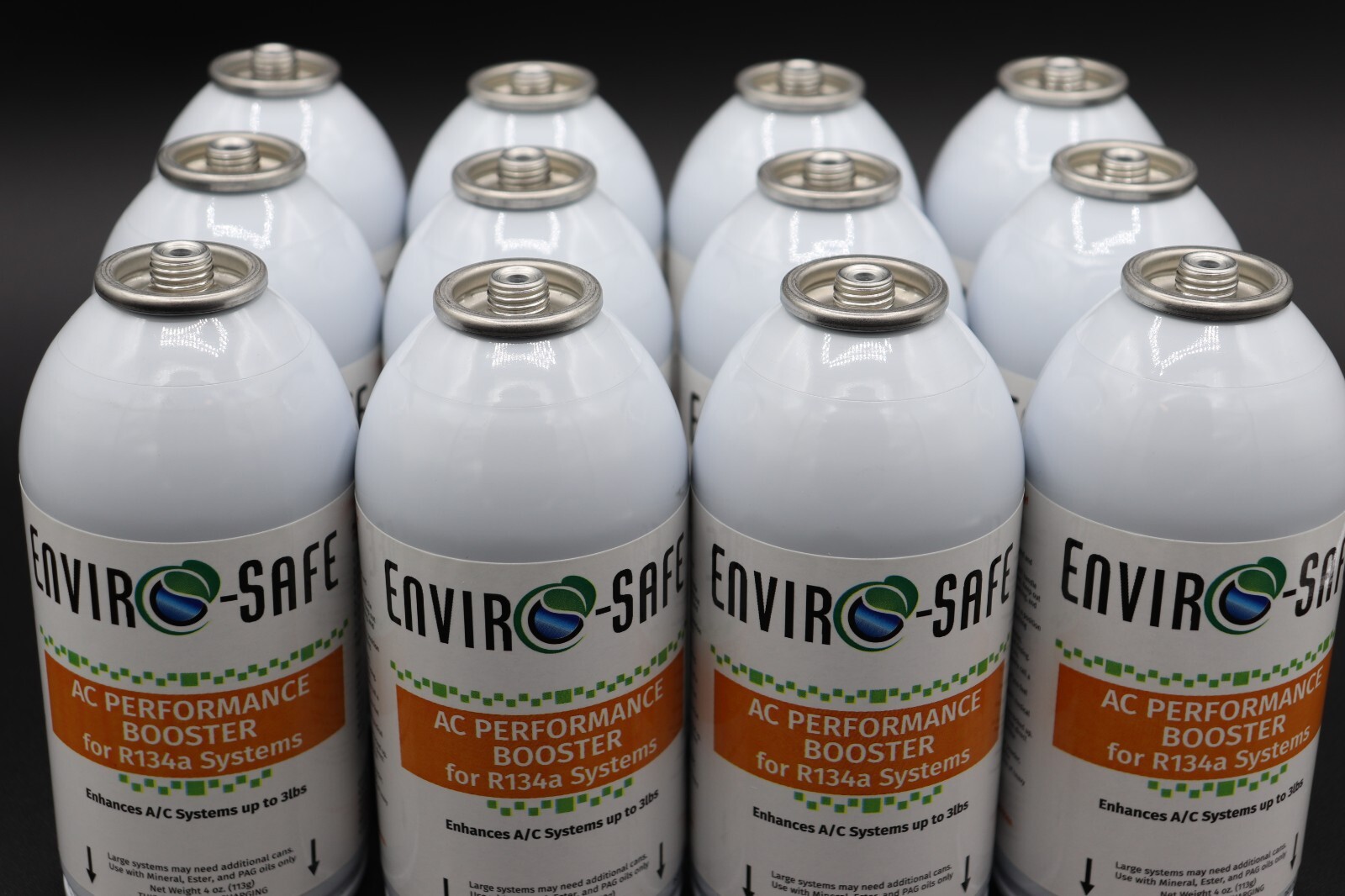 Enviro-Safe Auto AC Refrigerant Performance Booster for R134,12 cans