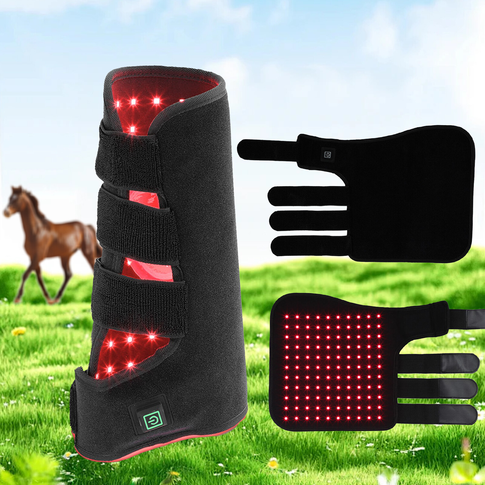 Red Light LED Therapy Leg Wrap for Horsesb9