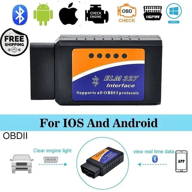 ELM327 V2.1 OBD2 Scanner Bluetooth Car Diagnostic Tool For Android /IOS Code Rea