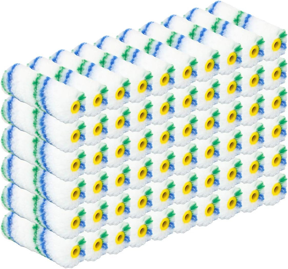 60 Piece Mini Rollers Covers Paint Tools 4 Inch 1/2" Nap 4" Roller