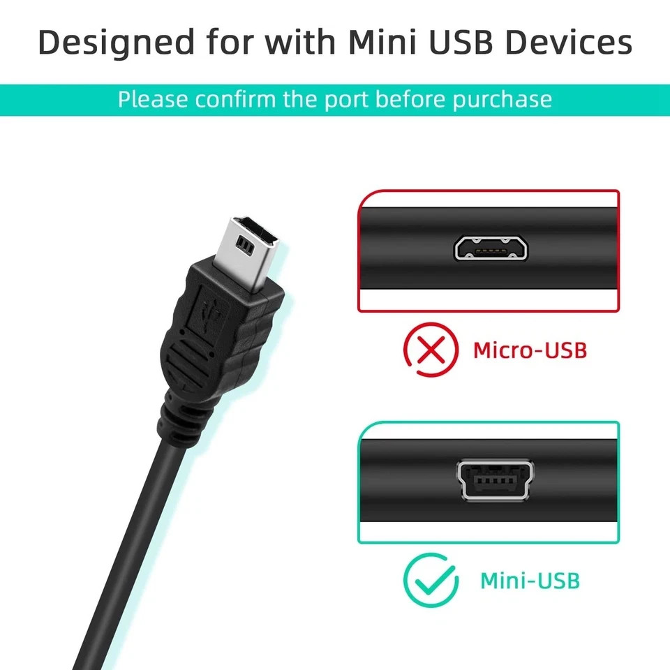 Mcbazel 2 Pack PS3 Controller Charging Cable, Mini USB Data Charging Cord for PS
