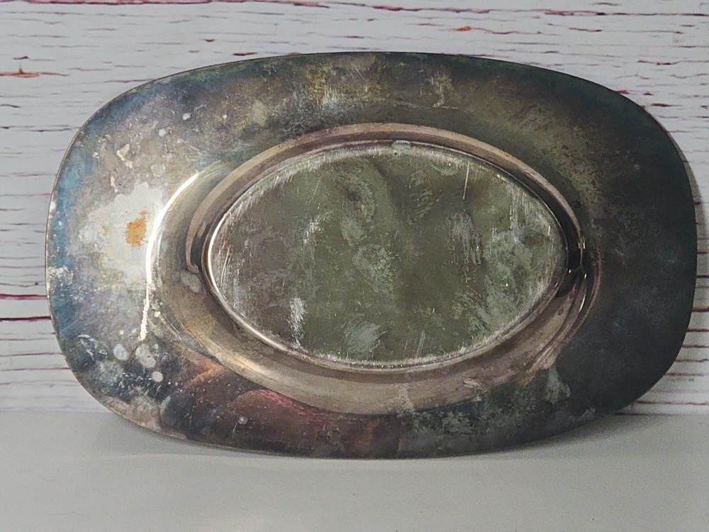 Vintage Kenton Rogers Silverplate #1713 Oval Gravy Plate ~ 8-3/8" by 5-1/8" Dish