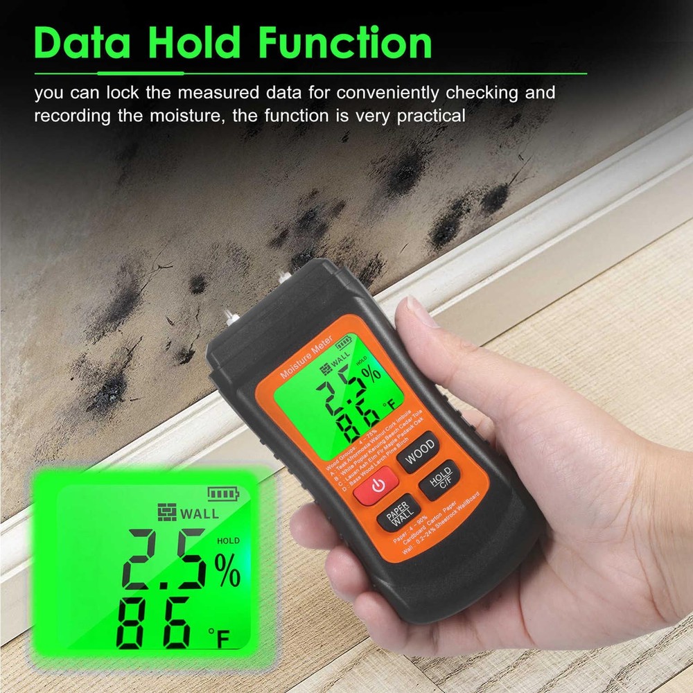 Moisture Meter for Wood Wall Paper Caravan Damp Plasterboard Tester Device