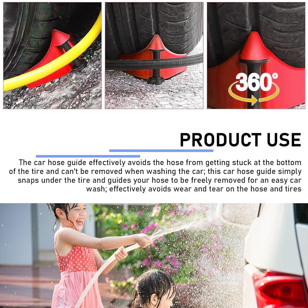 4 PCS Hose Guide, Durable Plastic Tire Hose Guide Preventing Stucking -Red