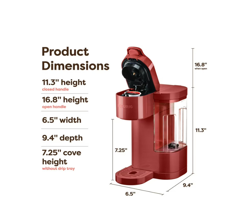 Keurig K-Express Essentials Red Single-Serve K-Cup Pod Coffee Maker