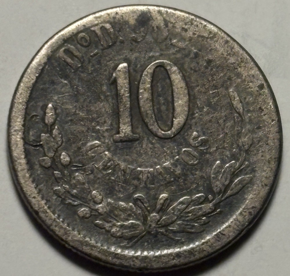 🇲🇽 1892 Mexico 10 Centavos Silver Coin — Circulated