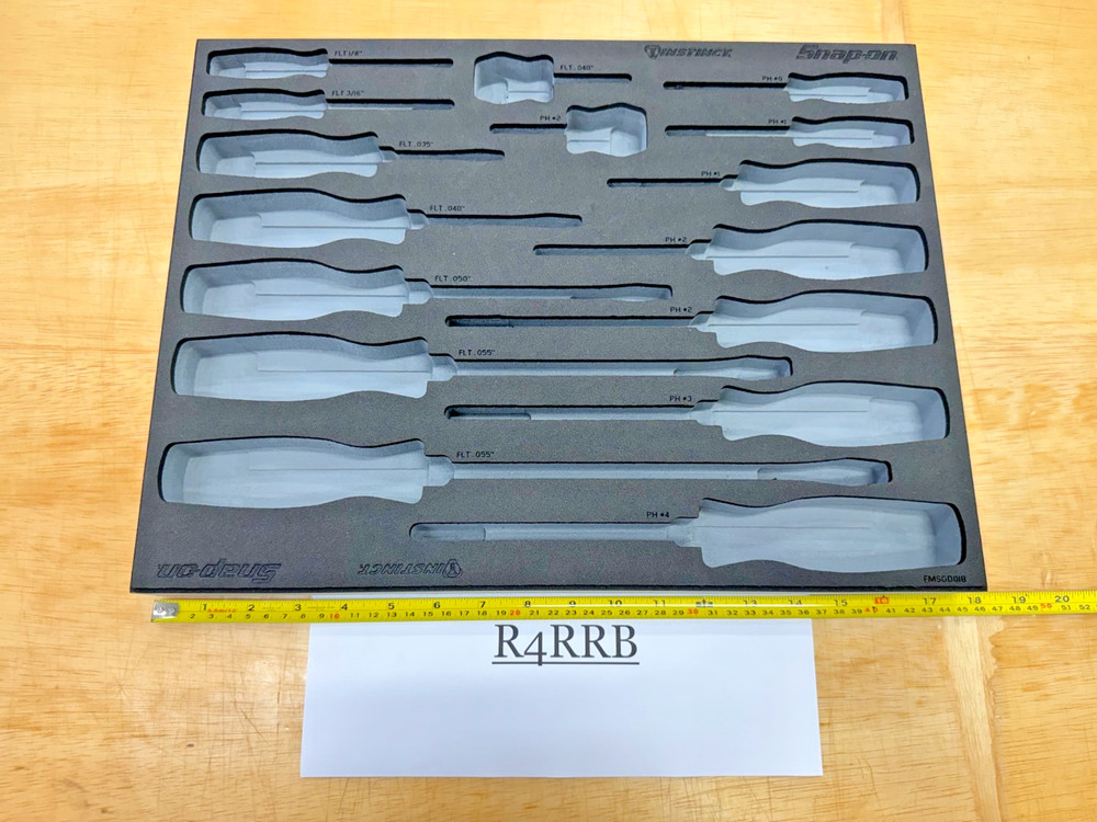 Snap-on Tools NEW GREY FOAM ORGANIZER for 16pc Soft Grip Screwdriver FMSGD01BDT