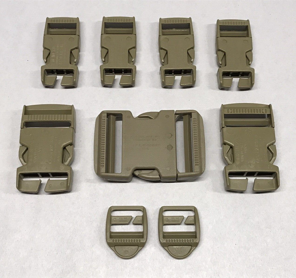 Replacement Tan 499 Buckle Set for OCP Rucksack / Backpack Webbing USGI