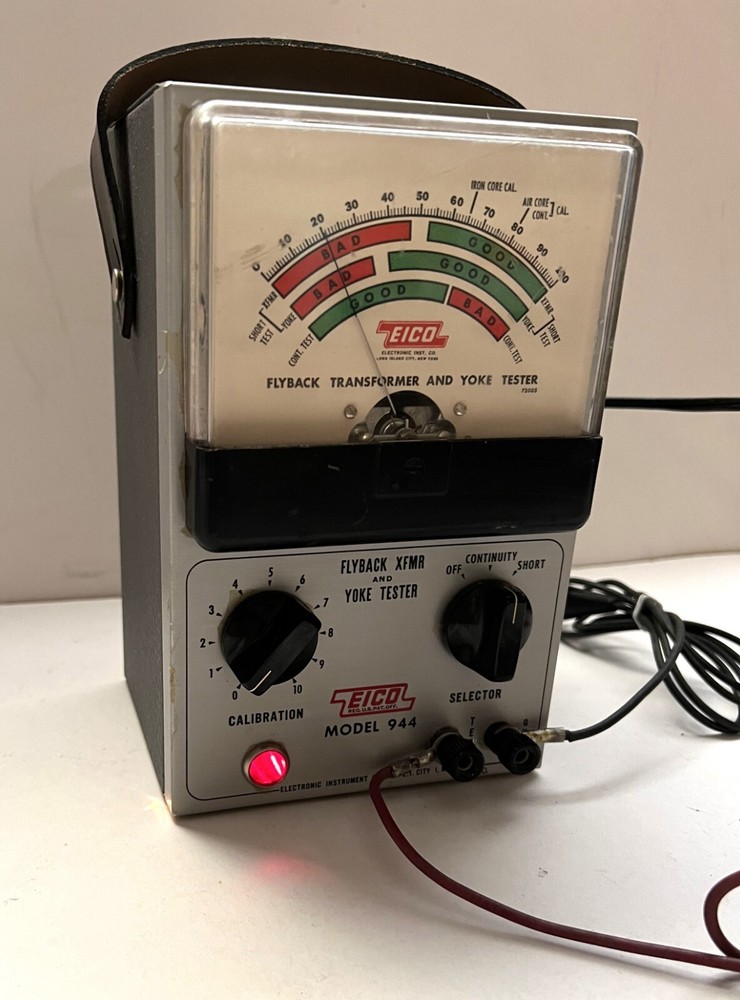 Vintage EICO Flyback Transformer/Yolk Tester Model 944 Powers On and Lights Up