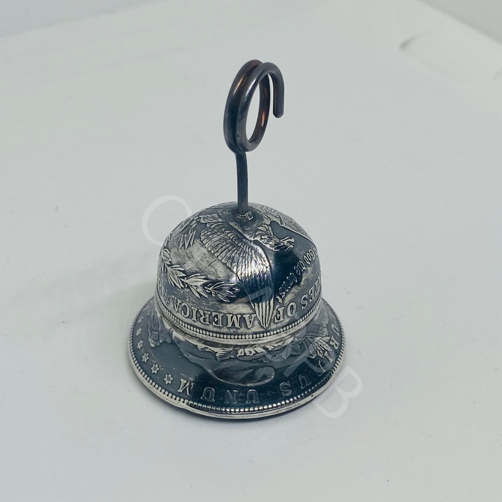 1921 Morgan silver dollar Handcrafted Gremlin Bell