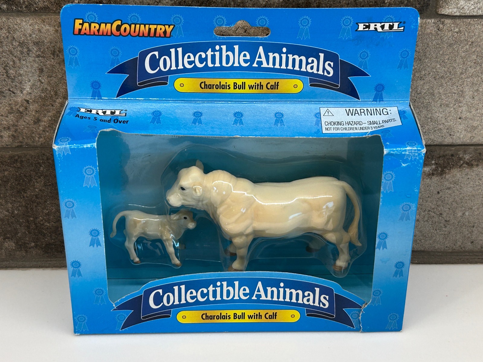 Vintage Ertl Farm Country Limousin Bull & Calf/ Charolais Bull with Calf NIB