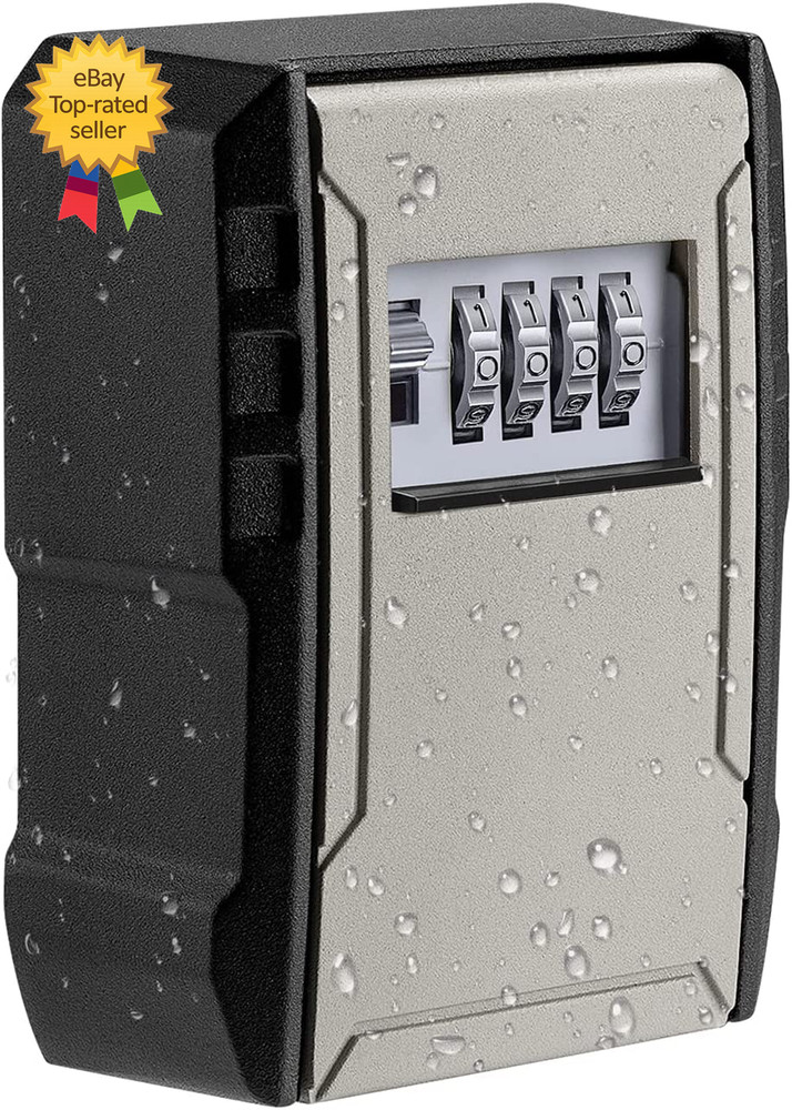 UPGRADE Extra Large Capacity Key Lock Box  Weatherproof Wall Mount Key Box