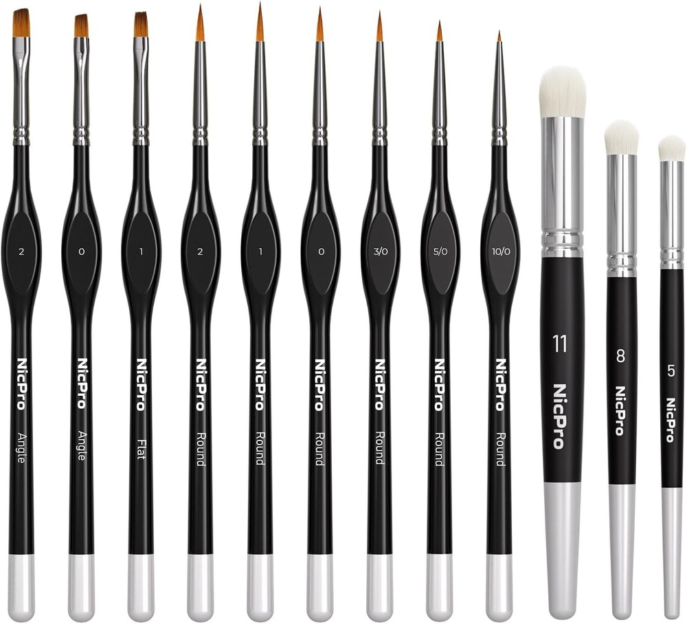 Miniature Paint Brushes & Dry Brush - Model Paint Brush Set for