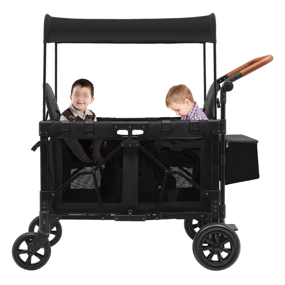2-Seat Stroller Wagon Kids Wagon With 5-Point Harnesses & Sunshade Stroller