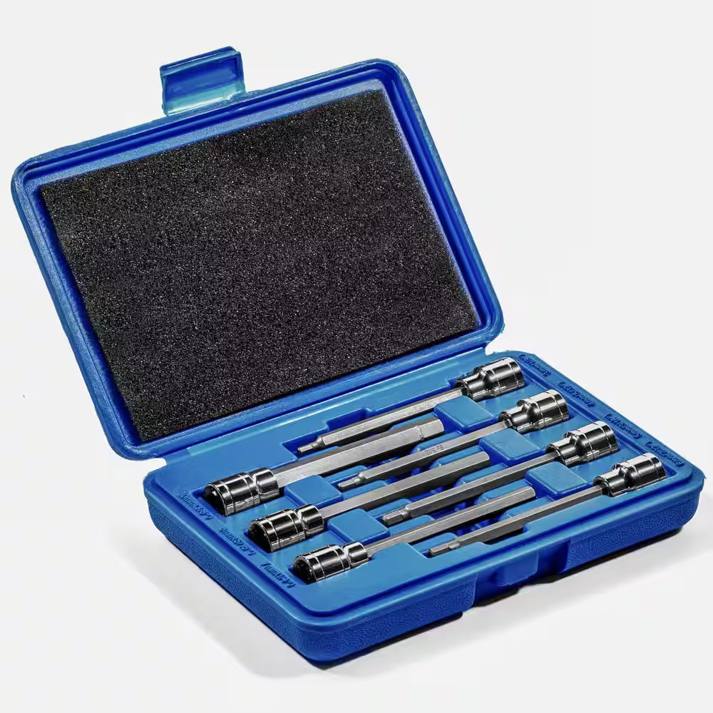 Long Pro-Grade Allen Hex Bit Socket Set (7-Piece)