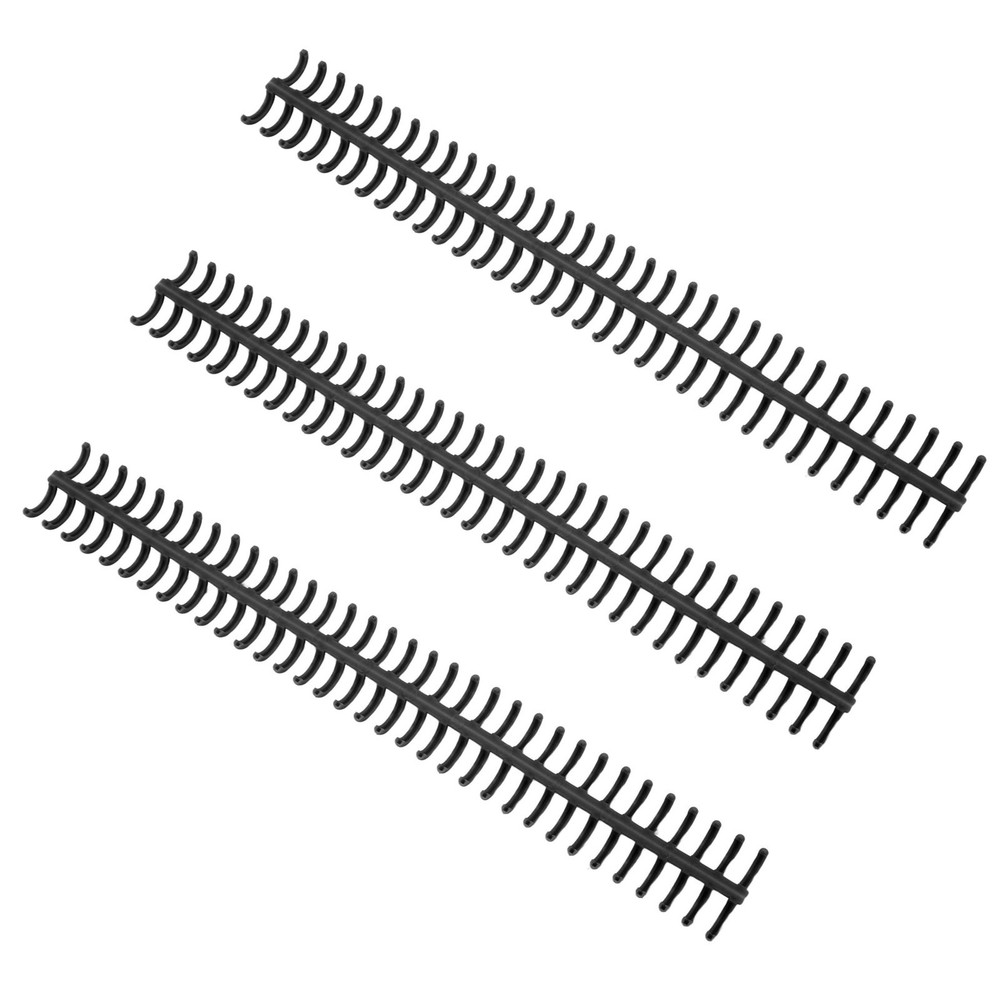 10PCS 34 Hole Binding Spine Split Loose Leaf Rings Binding Loop 12mm(Black )