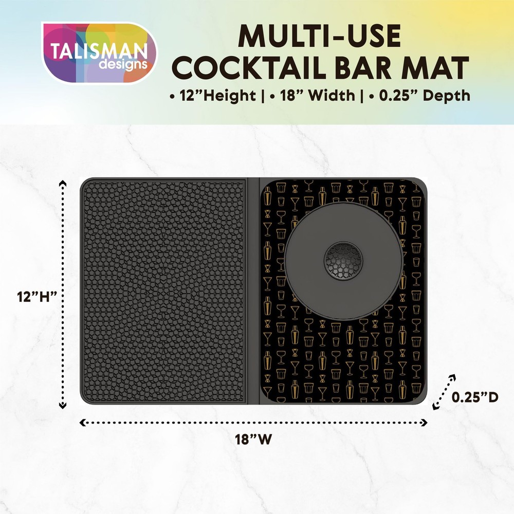 Multi-Use Cocktail bar Mat, Black