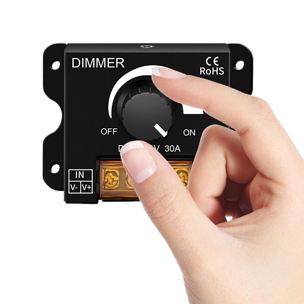 2Pack LED Dimmer Switch DC 12-24V 30A PWM Stepless Brightness Dimming Controller
