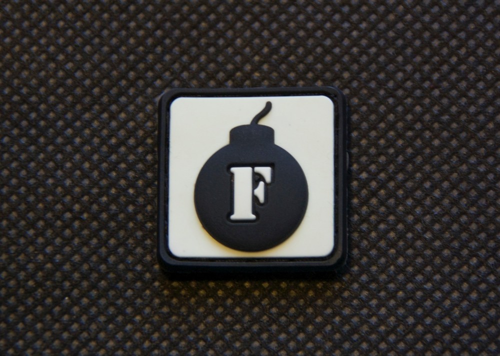 F Bomb 3D Rubber PVC GITD Ranger Eye Patch WTF Glow Morale Patch Hook Backing RE