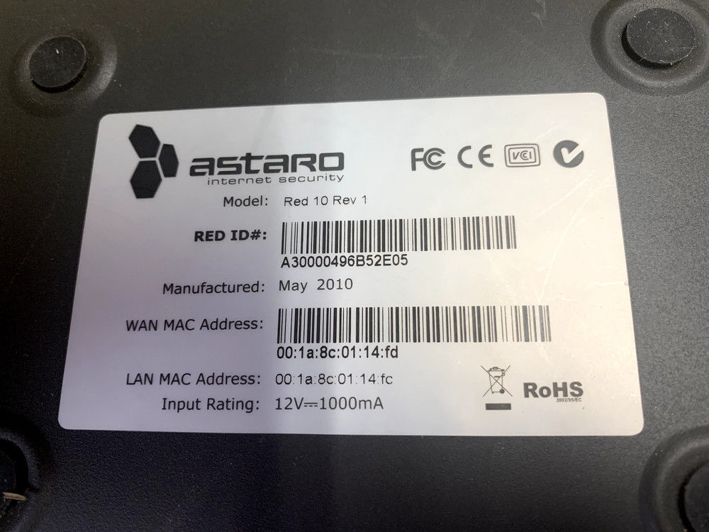 Astaro RED 10 Internet Security Remote Ethernet Device